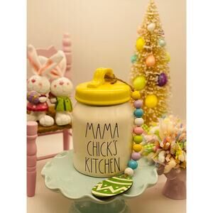 Rae Dunn MAMA CHICK'S KITCHEN Baby Canister & Garland